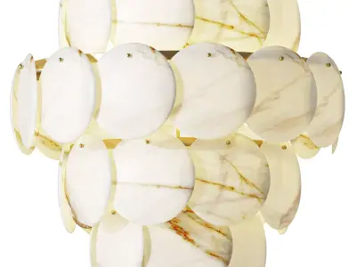 LINKORI Natural Alabaster Chandelier 3D model