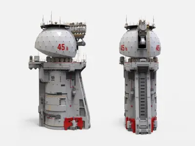 sci fi observation post 3D model