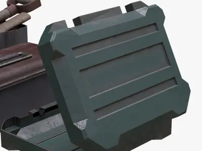 Old Dirty Full Detailed Toolbox Low-poly 3D model