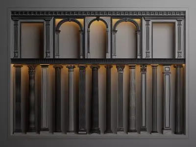 Classic Architectural Elements Pack Low-poly 3D model