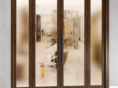 MAIN DOOR FRAMED GLASS 01 3D model