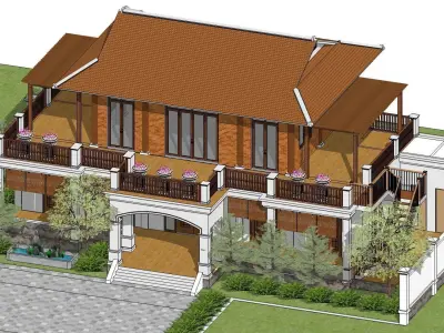 P188-Sketchup 1010 house architecture 3D model