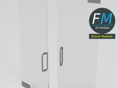 Frameless glass door 3D model