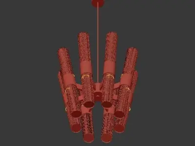 Dixie 14 Light Chandelier with Burnished Brass 3D model