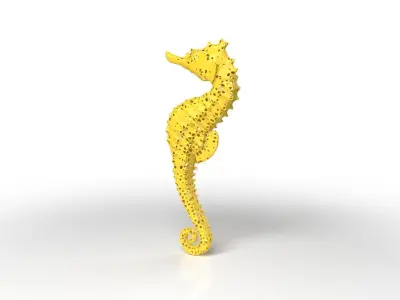 Seahorse Voronoi Low-poly 3D model