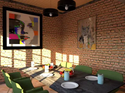 Retro dining room  3D model