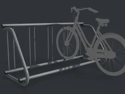 Bike Rack 9 PBR Game Ready Low-poly 3D model