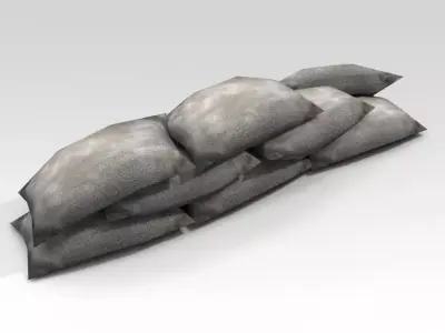 Bags barricade Free low-poly 3D model