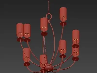 Castana Collection 9 Light Gold Chandelier 3D model