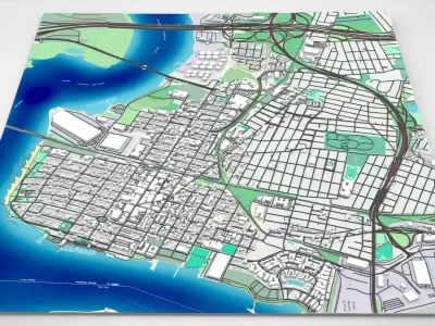 Cityscape Perth Amboy New Jersey United States 3D model