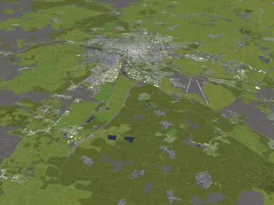 Dijon France 50x50km 3D City Map 3D model