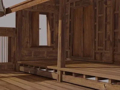 Central Thai traditional house-01 Low-poly 3D model