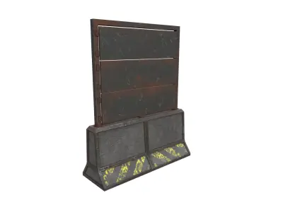 Concrete RoadBlock Barrier Barricade 3D model 7