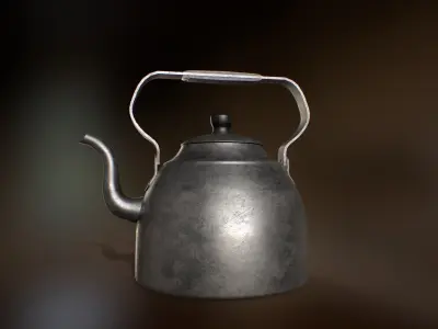 Old Teapot Low-poly 3D model