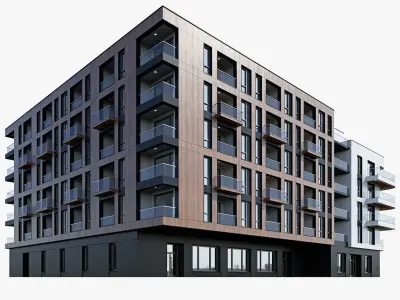 Modern residential building 16 3D model