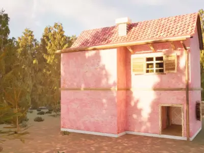 family house Low-poly 3D model