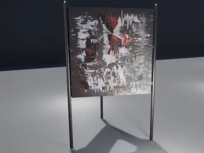 Standing billboard Low-poly 3D model