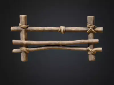 Rustic Boundaries Wood Low-poly 3D model