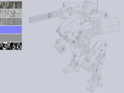 Battle Mech Low-poly 3D model