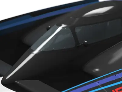  Jet Hydroplane Racing Boat Black Rigged 