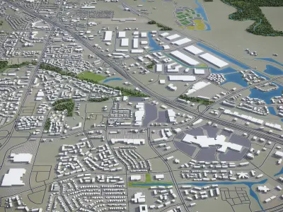 Lewisville Low-poly 3D model