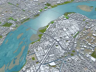 Bamako Mali 30km Low-poly 3D model