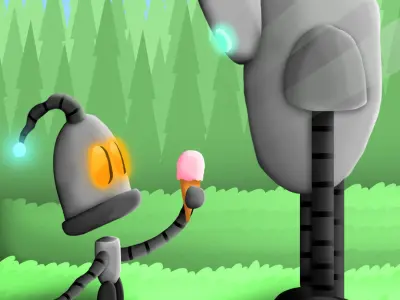 Robots Low-poly Rigged and textured Low-poly 3D model