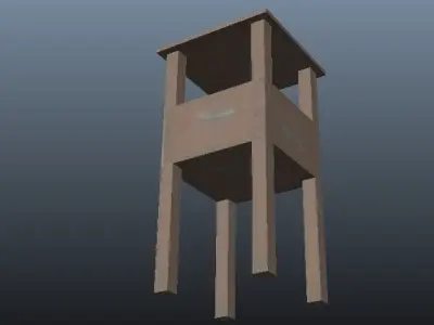 Security Watch Tower Low-poly 3D model