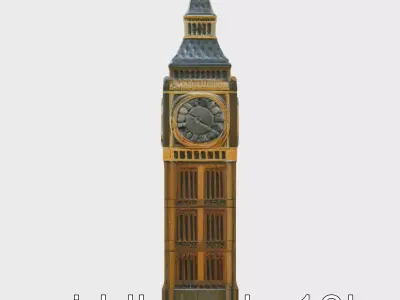 Big Ben Clock Tower London Model Low-poly 3D model