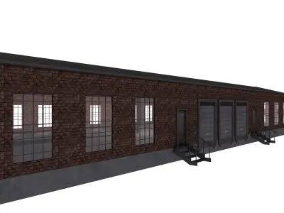 industrial building warehouse 6 3D model