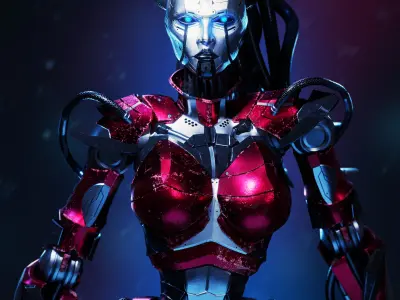 Android Empress 3D Rig Asset Low-poly 3D model