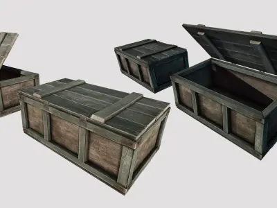 Wooden Loot Crate 01 Low-poly 3D model