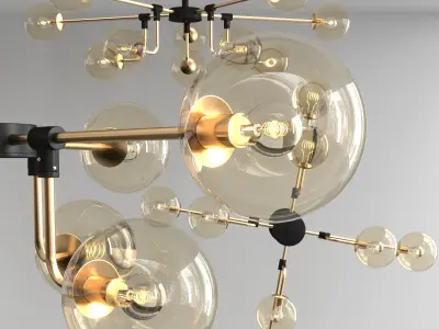 AGIRA modern chandelier with glass globes 3D model