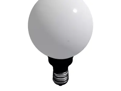Modern Spherical LED Light Bulb E14 Low-poly 3D model