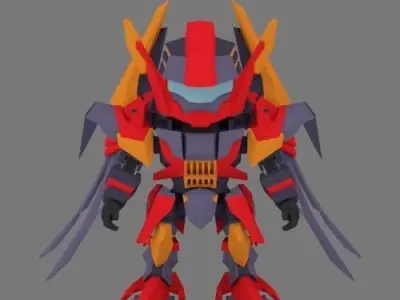 Super Mecha 18 - Jardean of Code Name M444R Low-poly 3D model