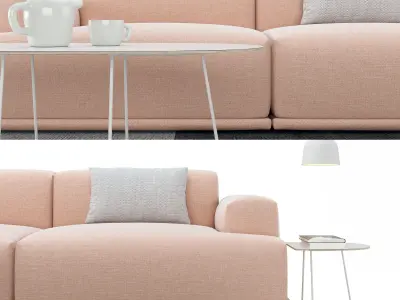 Sofa set two muuto sofas and coffee table 3D model