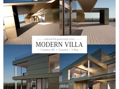 Modern Villa for Cinema 4D with Corona and V-Ray 3D model