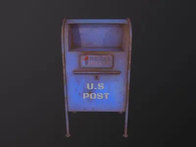 Post Box 3D Model Low-poly 3D model