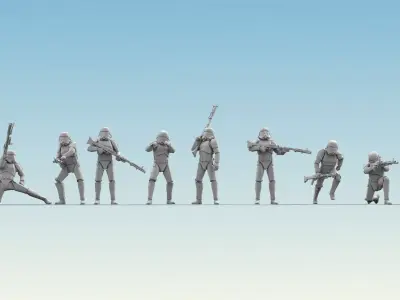 10 Figure Stormtrooper Printable Set-03 3D model