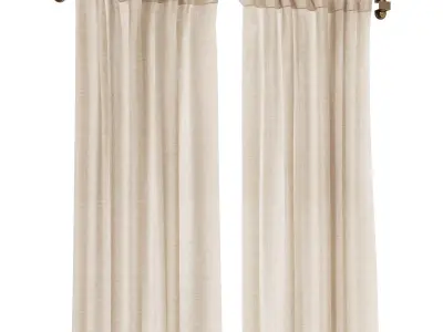 Curtain HE-No 07 Curtain With Swing Arm Rods 01 3D model