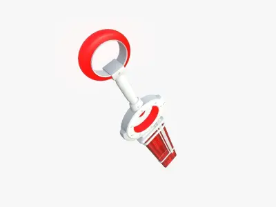 SciFi Sword A06 White Red - Character Design Fashion Low-poly 3D model