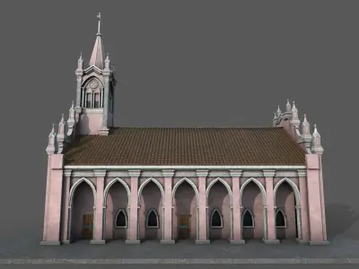 Church Da Nang cathedral model Low-poly 3D model
