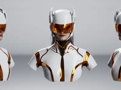 Sci-fi helmet Low-poly 3D model