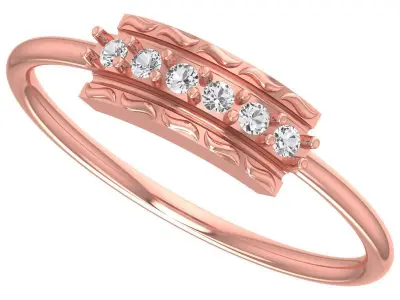 Solitaire Women Light Weight Band Ring 3D print model buy