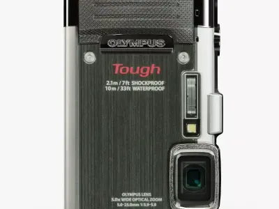 Olympus Stylus Tough TG-830 Silver rugged proof digital camera Low-poly 3D model