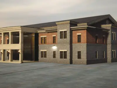Game Art Police Station Low-poly 3D model