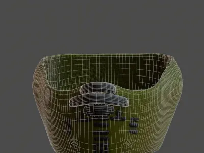 Gas mask helmet 3d model scifi Low-poly  Low-poly 3D model