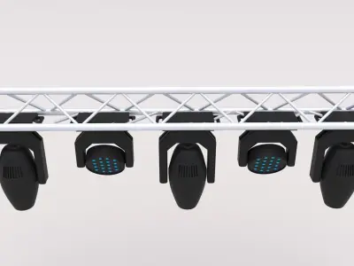 Truss with Moving Heads 3D model