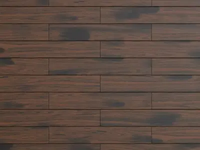 Polished Walnut Wood Planks PBR Seamless Texture