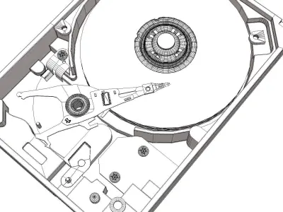 HDD burnt Low-poly 3D model